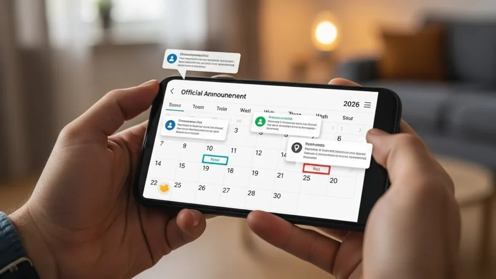 Calendario de registro para la Beca Rita Cetina 2026 en celular.